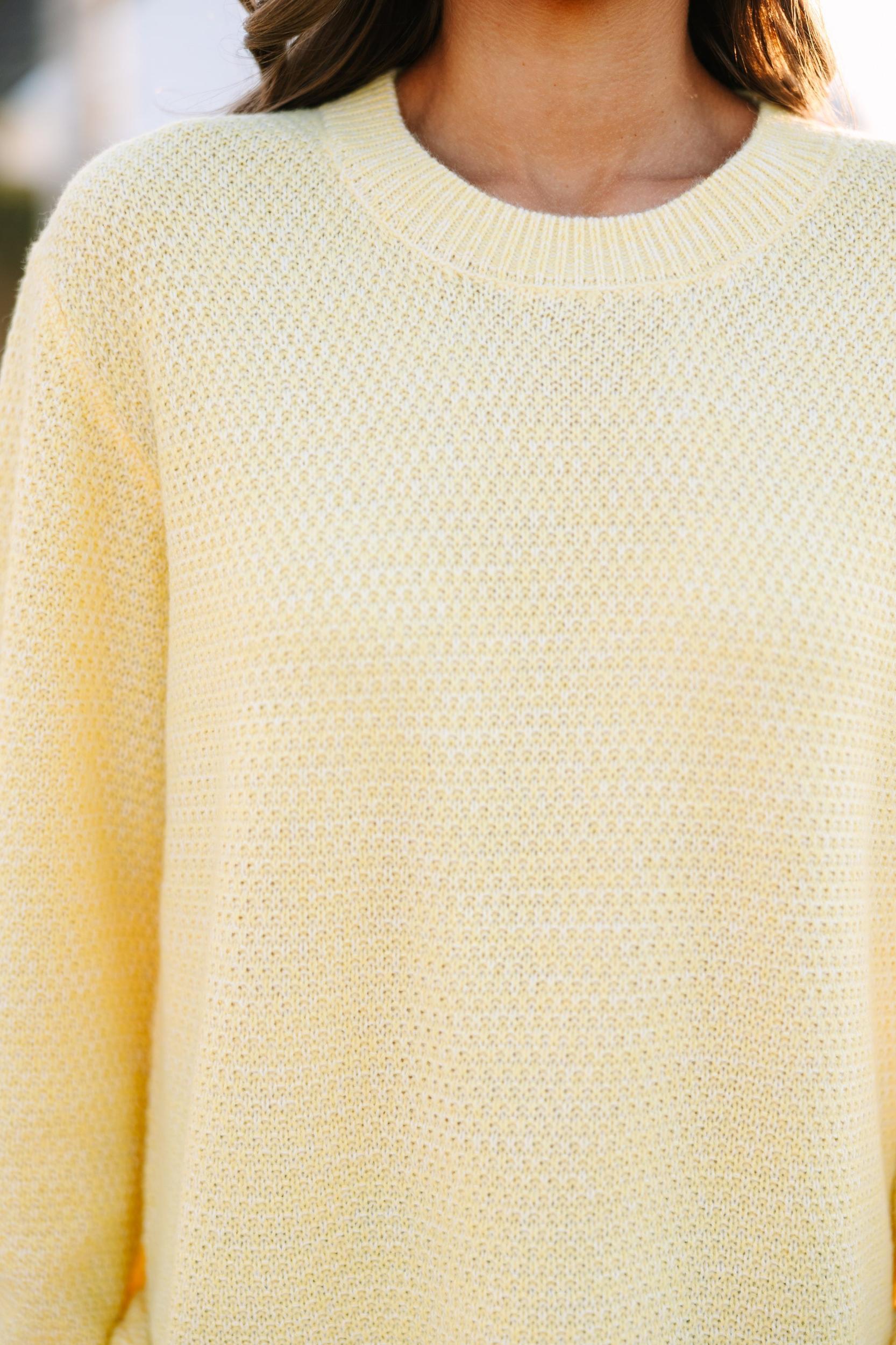 The Slouchy Yellow Bubble Sleeve Sweater Female Product Image