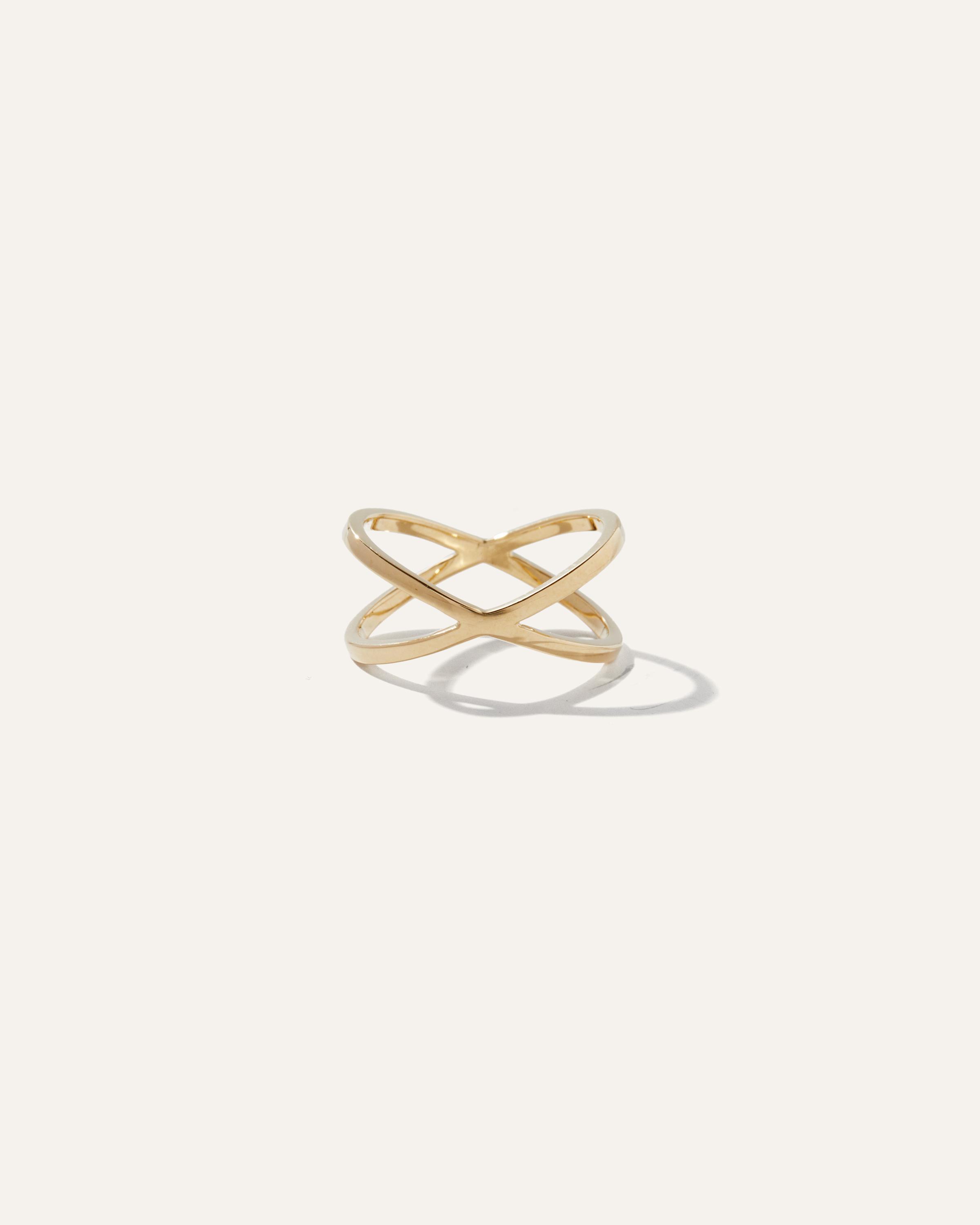 14K Gold X Ring		 		 		 		 		 Product Image