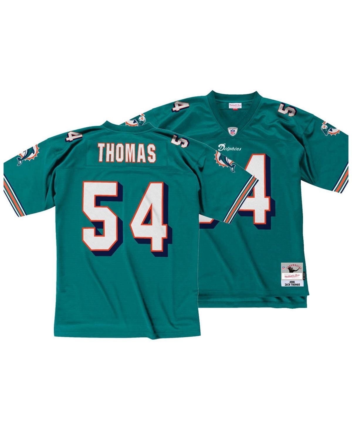 Mitchell & Ness Mens Zach Thomas Miami Dolphins Replica Throwback Jersey - Aqua Product Image