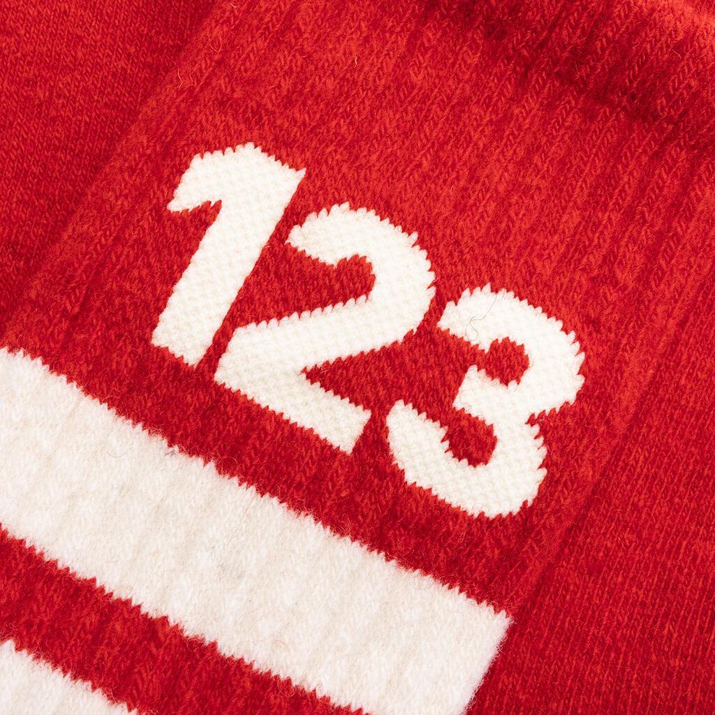 123 Socks - Red/Vintage White Male Product Image