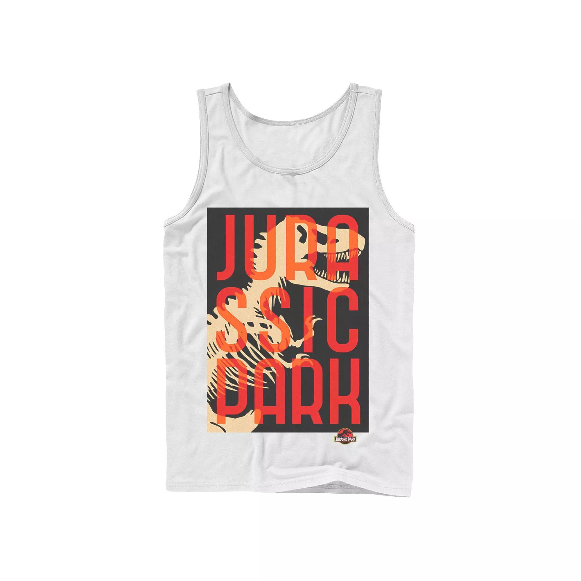 Men's Jurassic Park Split Typography T-Rex Bones Tank Top,  Product Image