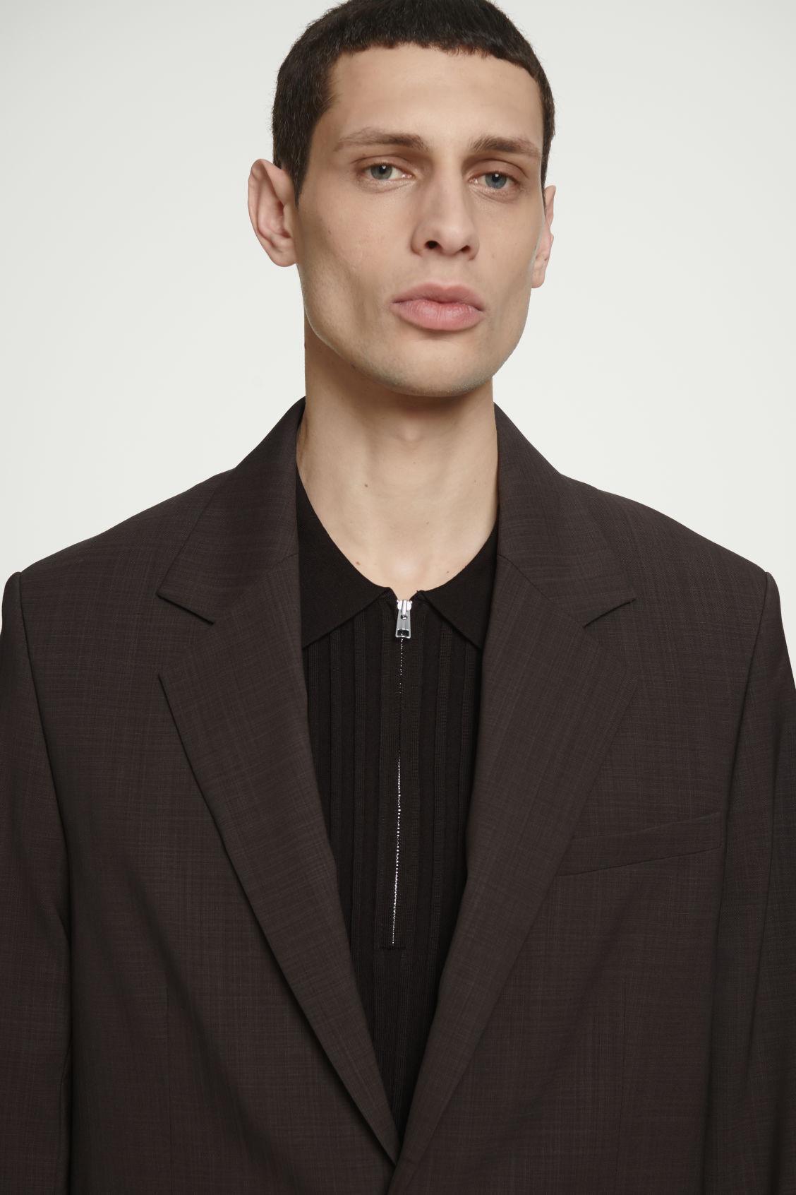 SILK-COTTON ZIP-UP POLO SHIRT Product Image