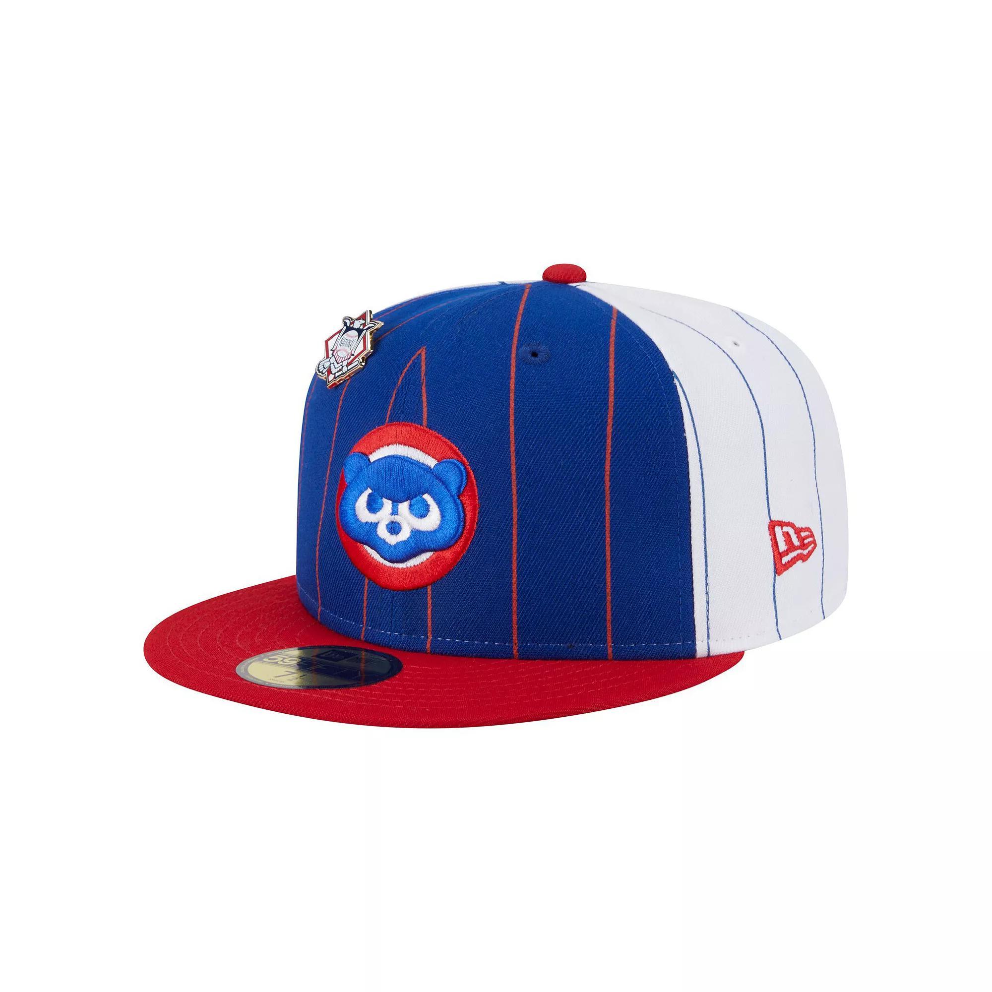 Men's New Era  Royal Chicago Cubs Pinstripe 59FIFTY Fitted Hat, Size: 7 1/8, Blue Product Image