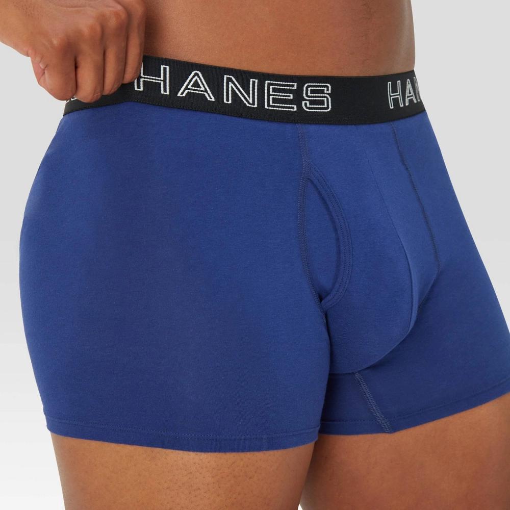 Hanes Premium Mens Mid-Rise Stretch Trunks 5pk - Blue/Black Product Image