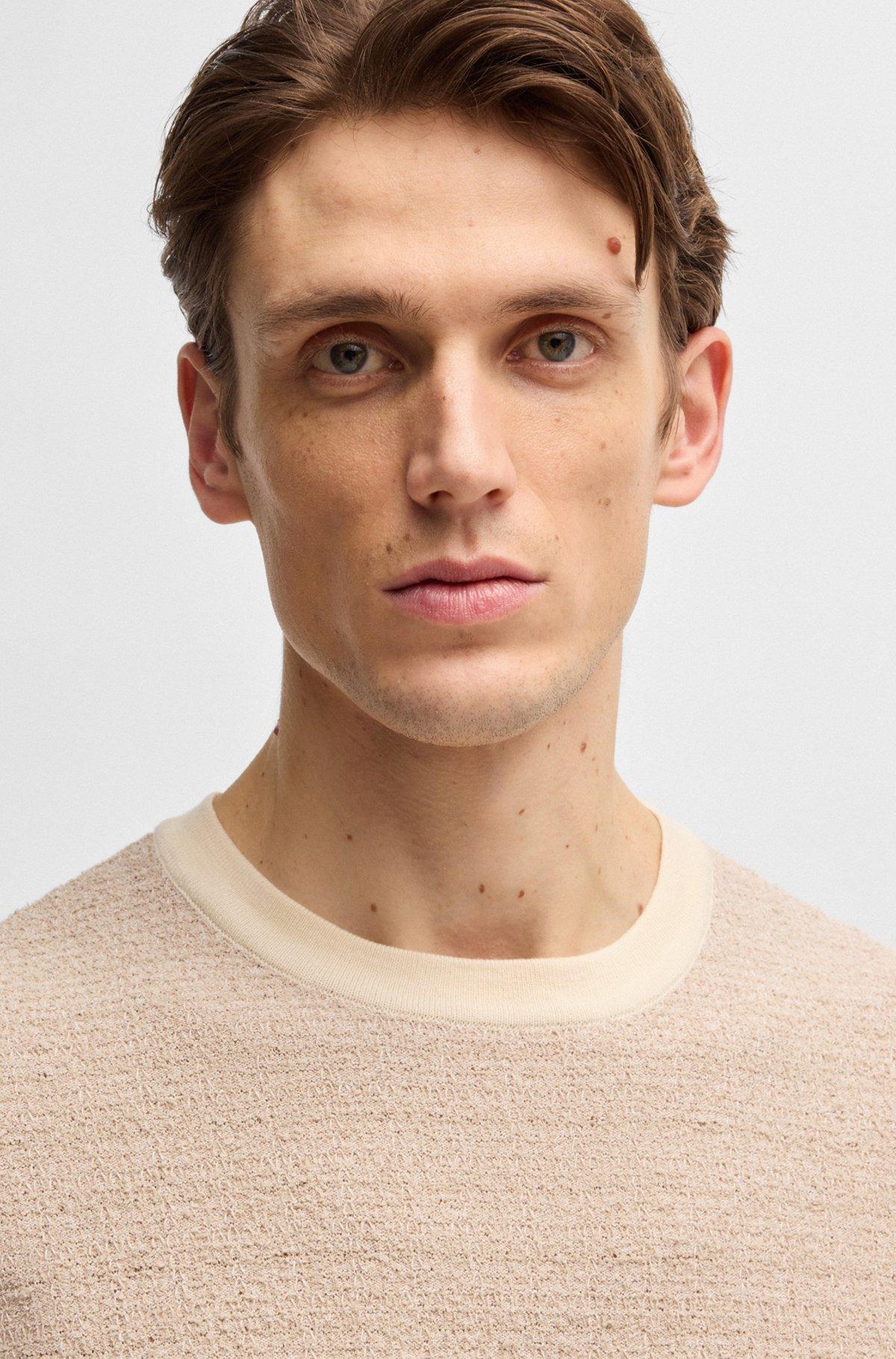 BOSS - Relaxed-fit jacquard-knit T-shirt - White Product Image