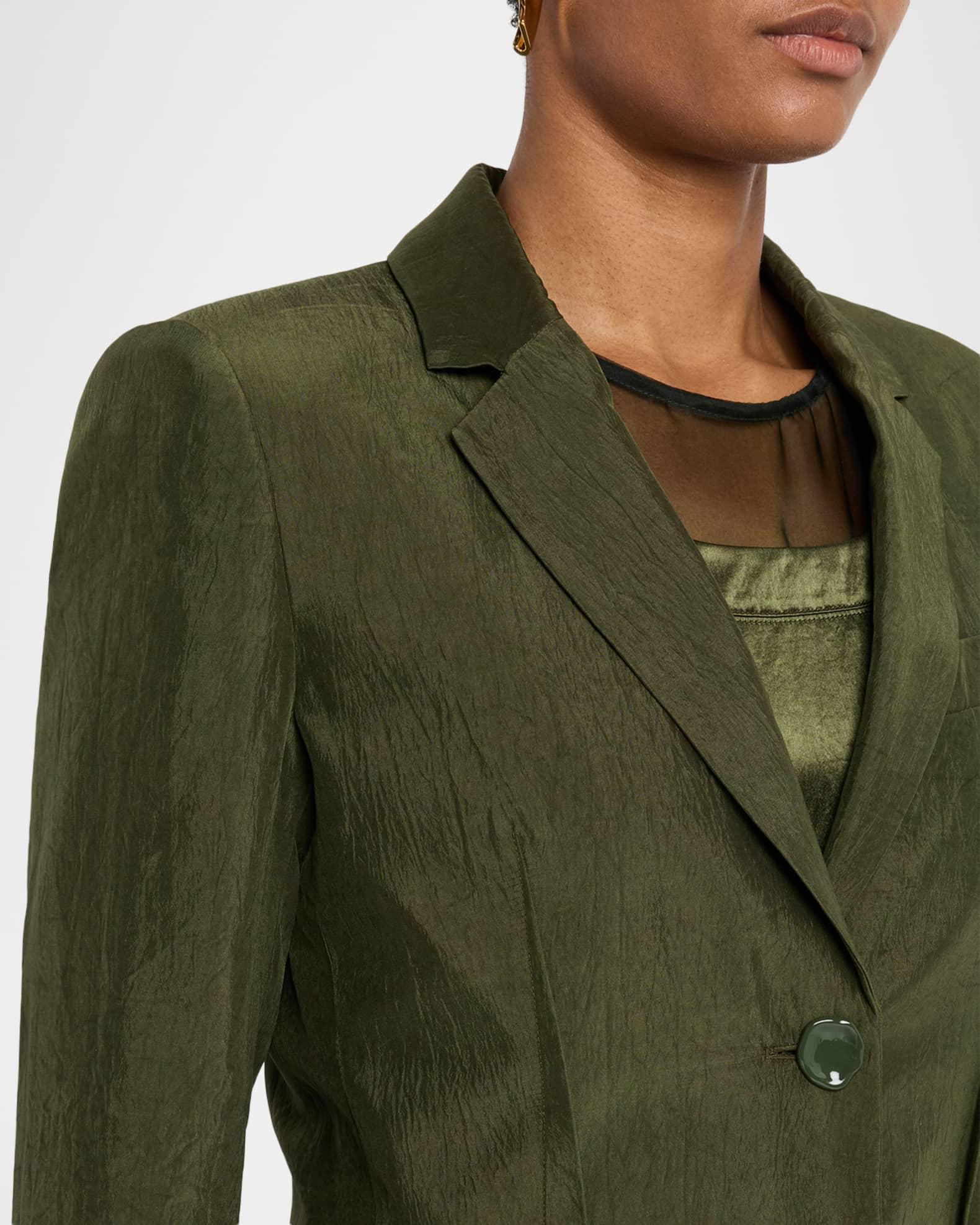 Crinkled Satin Single-Breasted Blazer Product Image