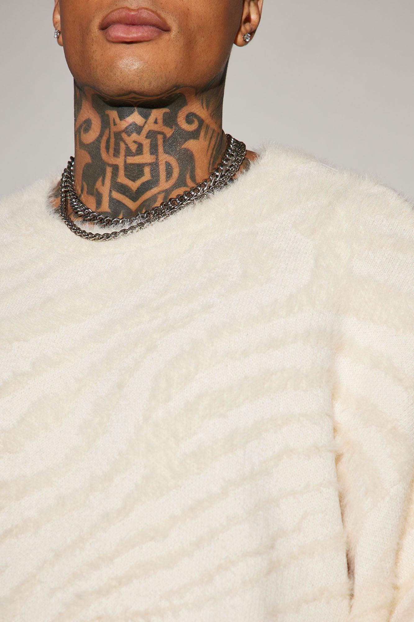 Textured Crewneck Sweater - Cream Product Image