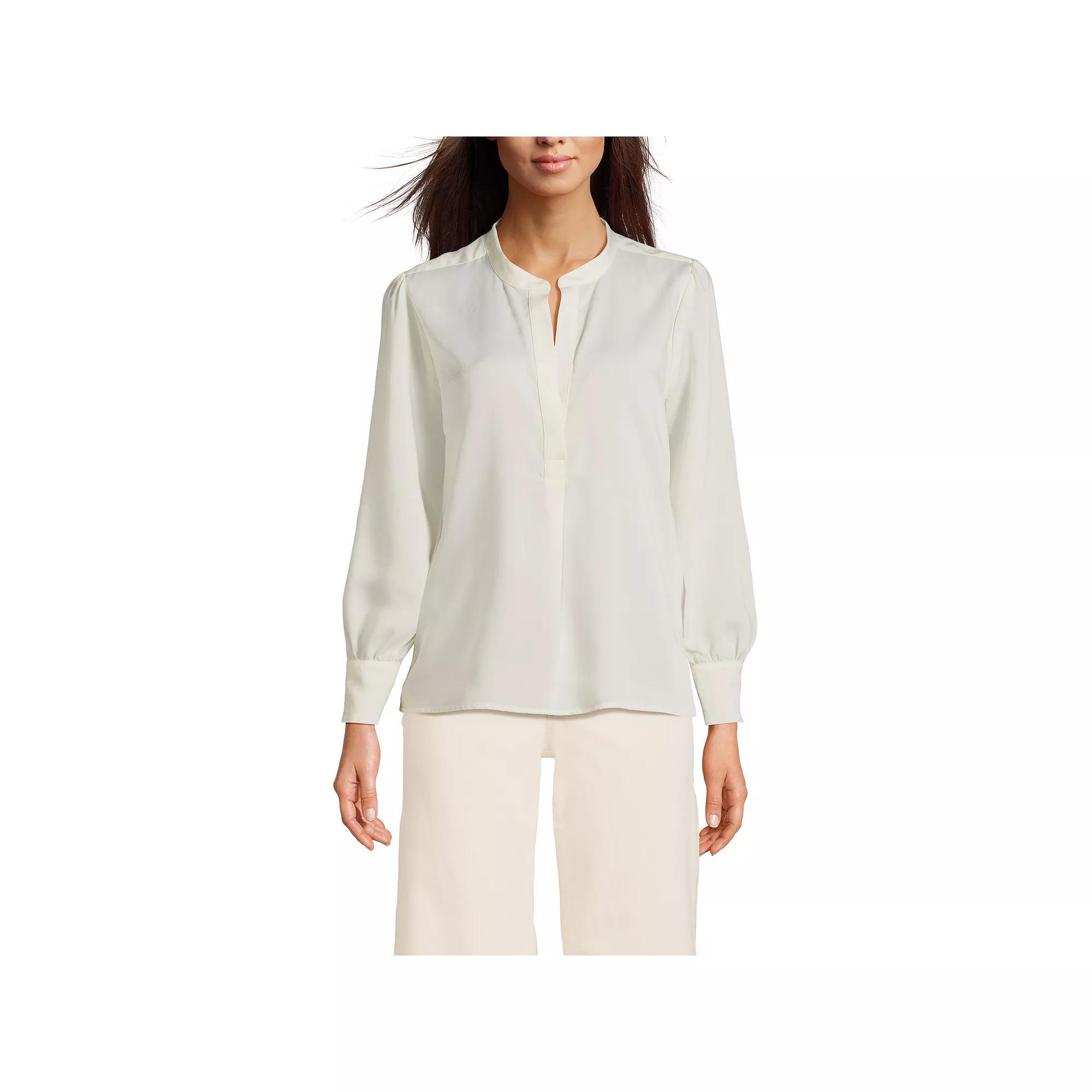 Women's Lands' End Satin Popover Shirt,  Product Image