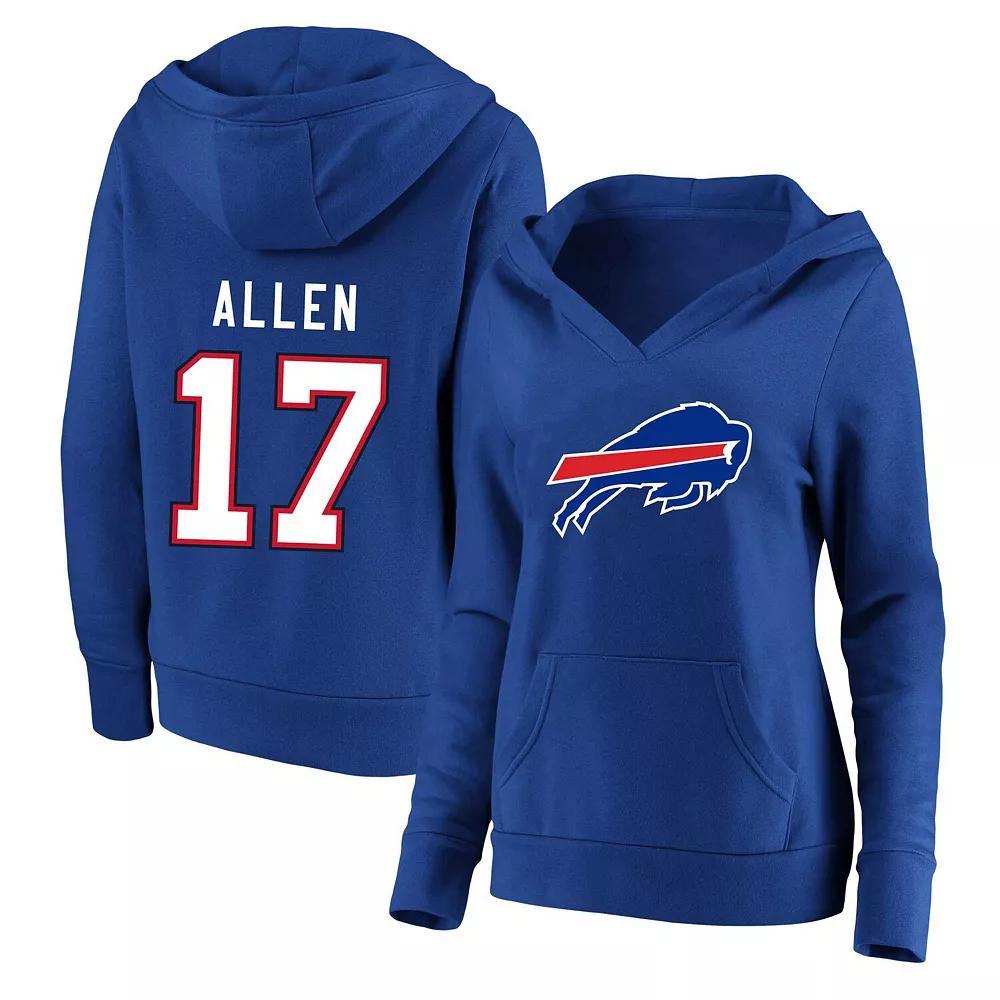 Women's Profile Josh Allen Royal Buffalo Bills Plus Size Player Name & Number Pullover Hoodie, Size: 3XL, Blue Product Image