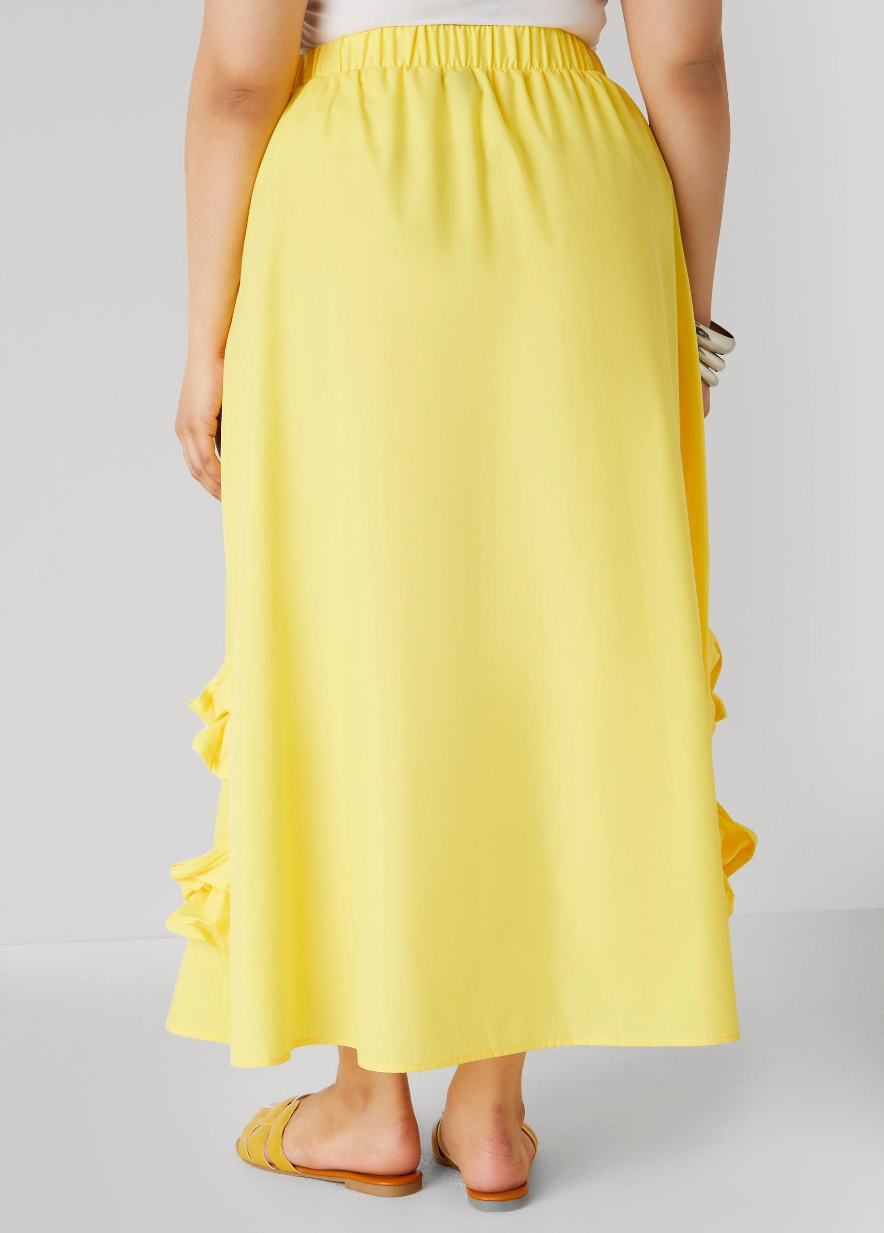Plus Size Ruffle Trimmed Maxi Skirt Ashley Stewart Product Image