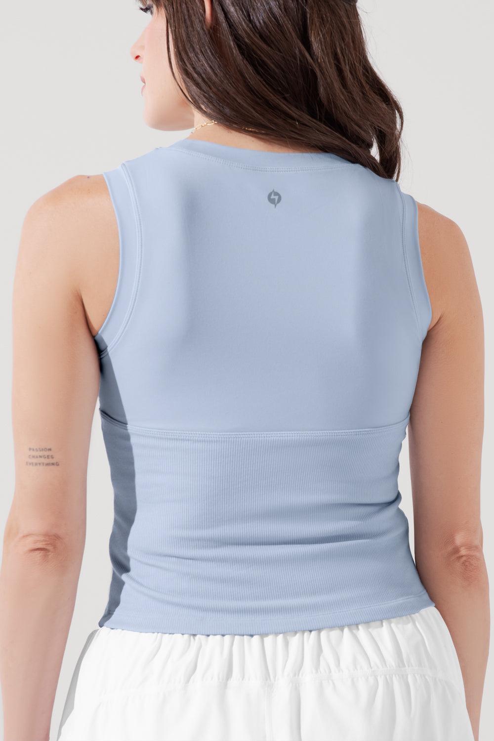 Peekaboo Crew Tank - Sky Blue Product Image