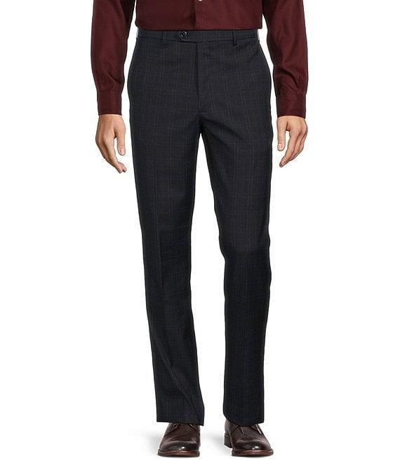Roundtree & Yorke TravelSmart Straight Fit Plaid Dress Pants Product Image