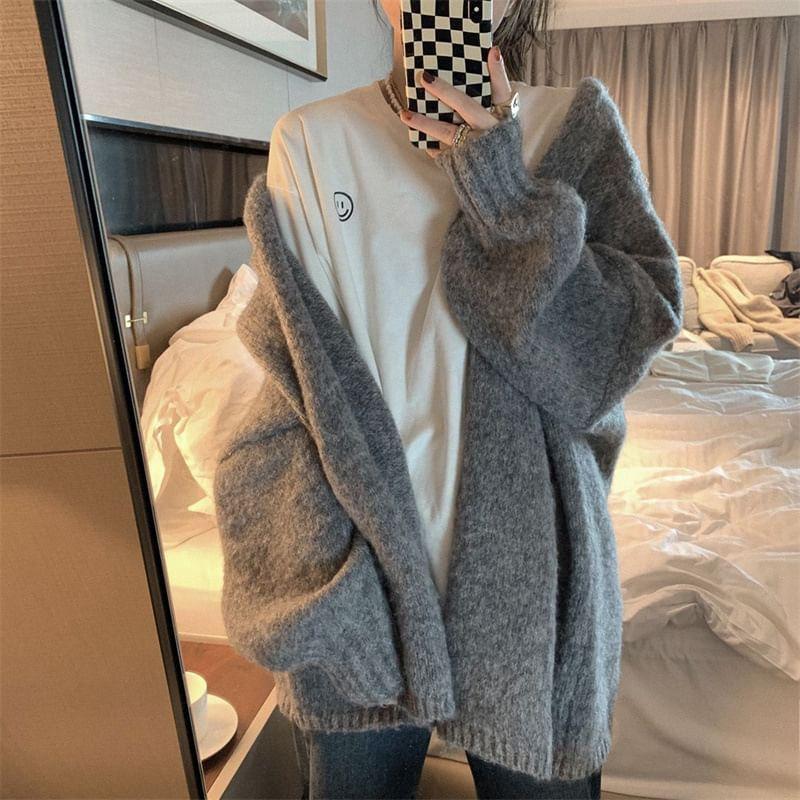 Plain Open Front Cardigan Product Image