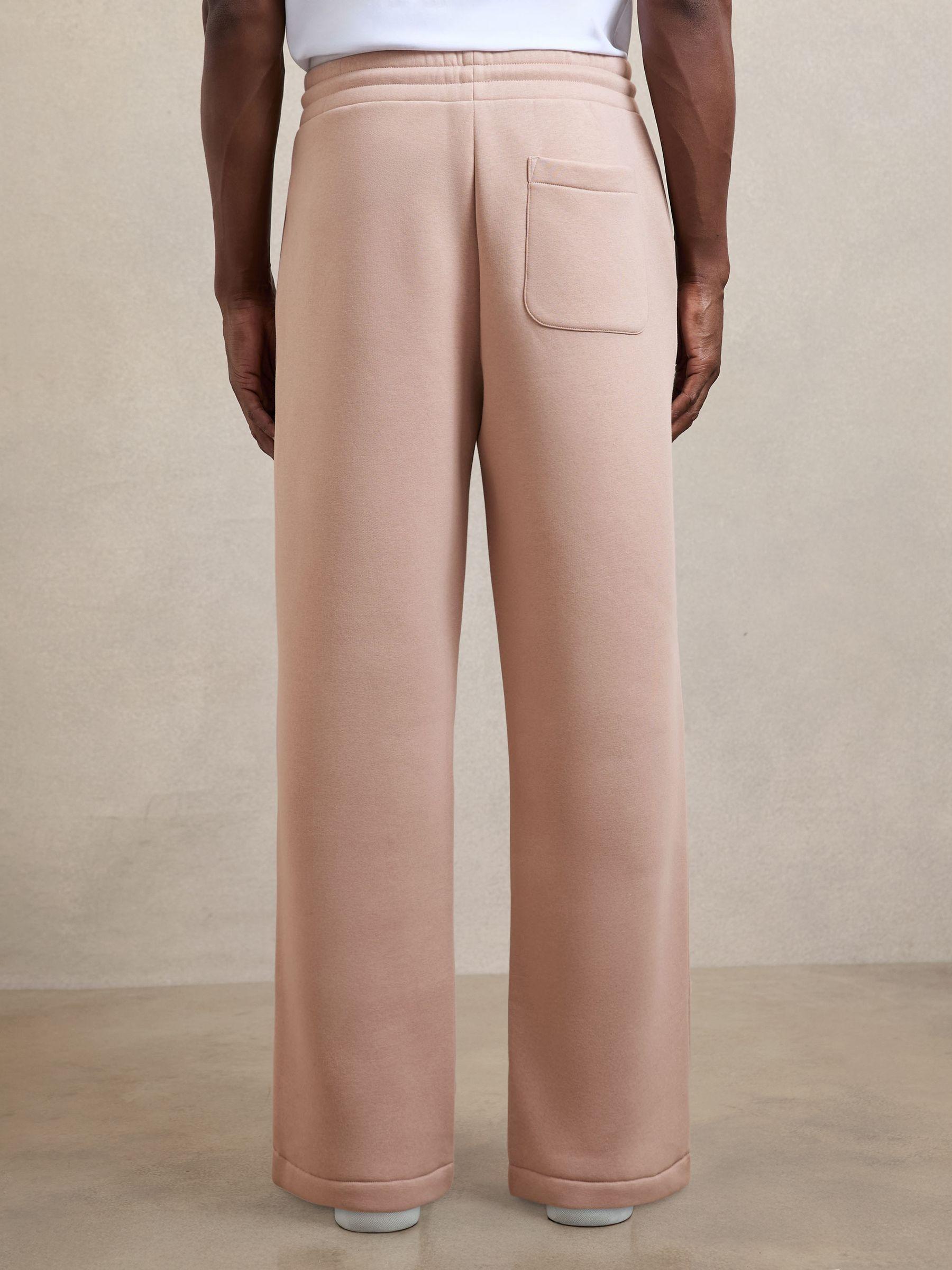 Cotton-Blend Fleece-Back Joggers in Pink Product Image