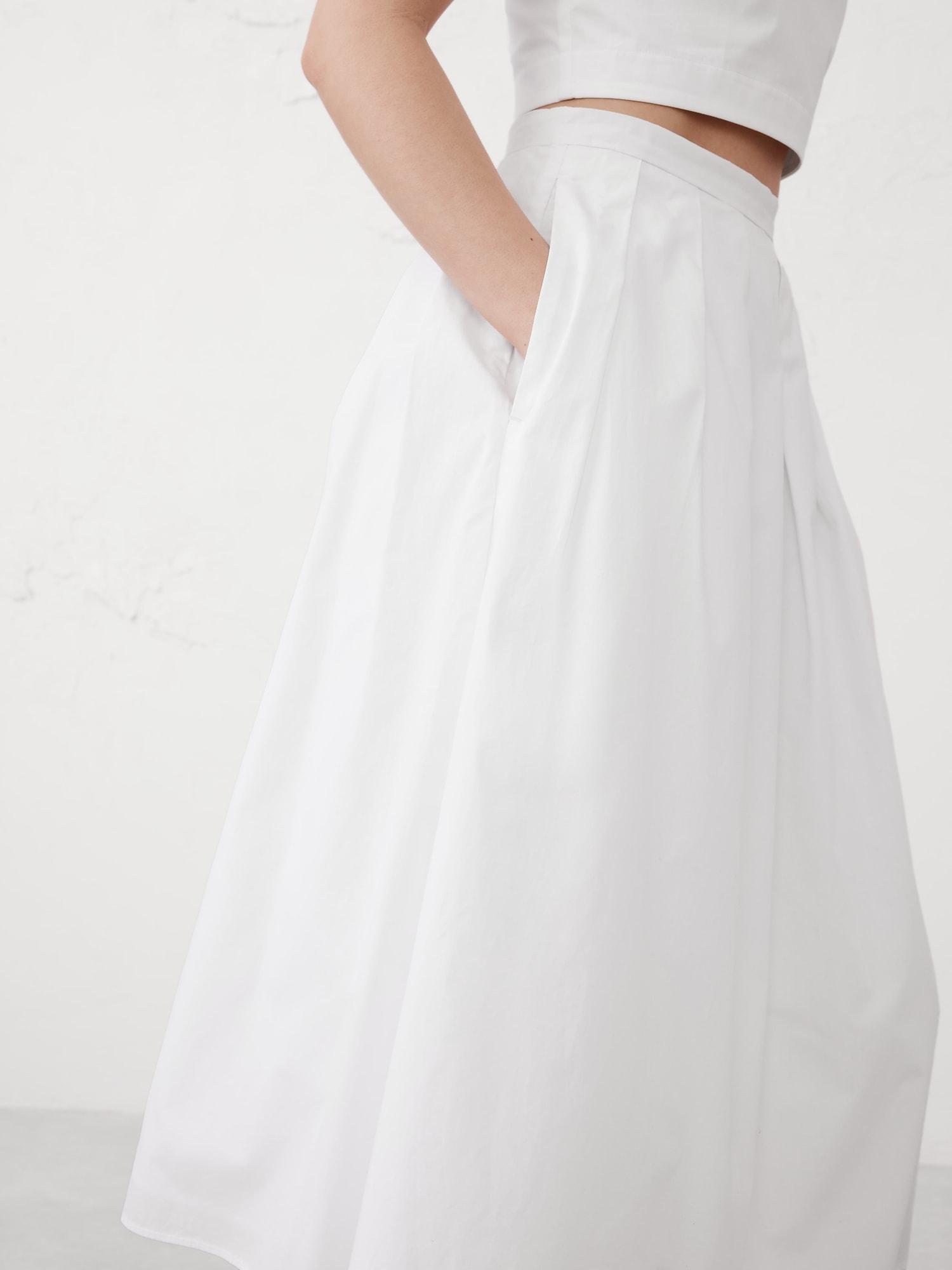 Poplin Midi Skirt Product Image