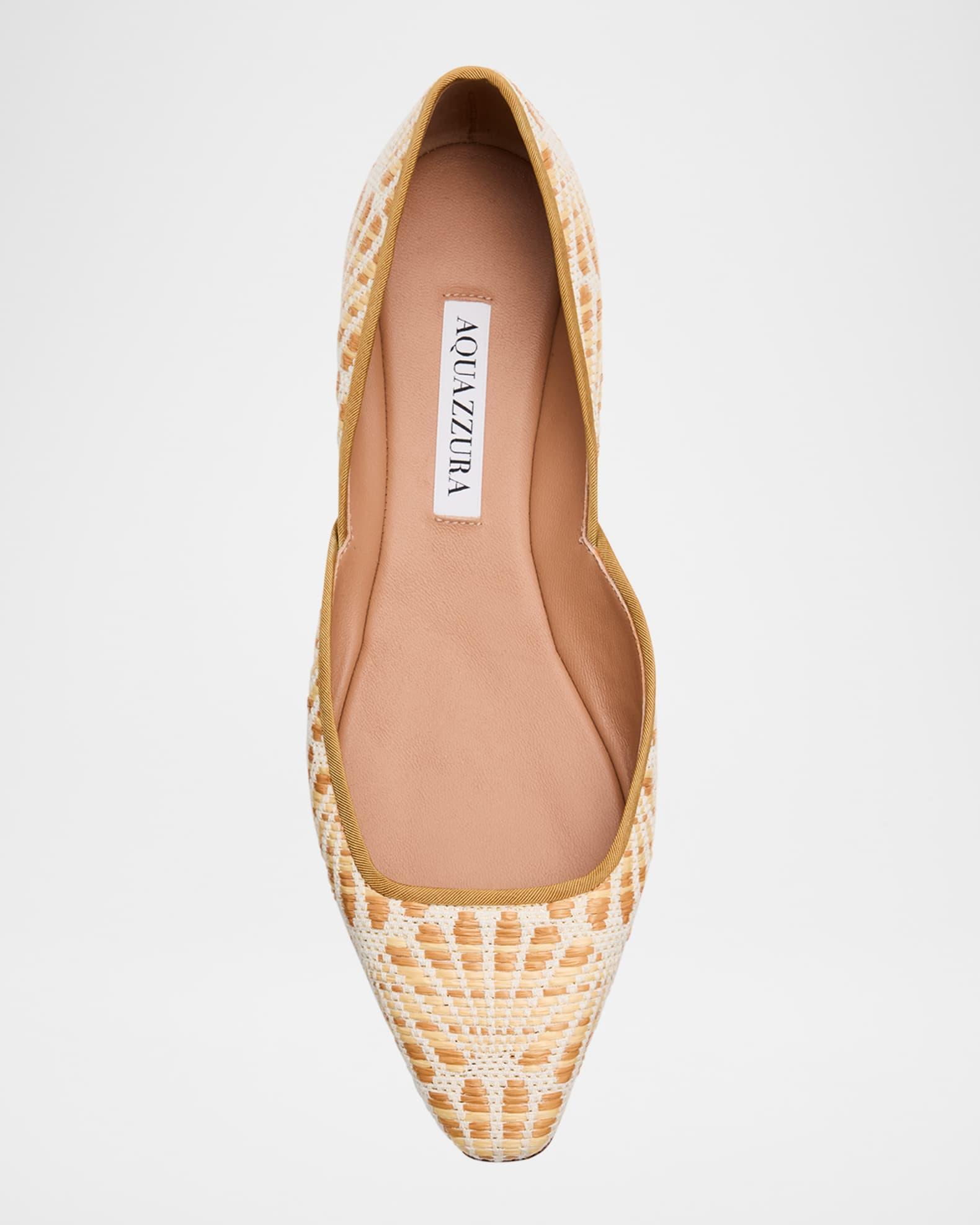 Bicolor Raffia Ballerina Flats Product Image