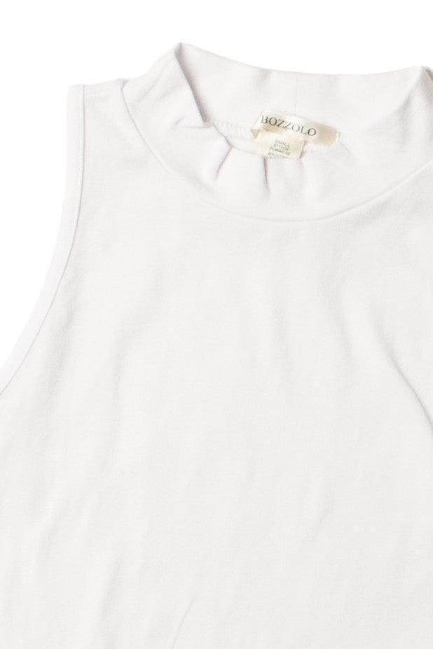 White Mock Neck Crop Top Product Image