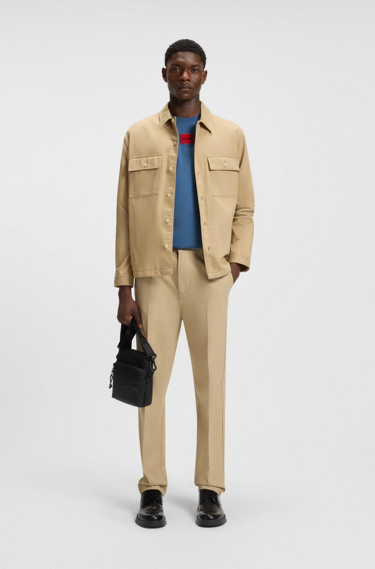 Cotton-jersey T-shirt with logo label Product Image