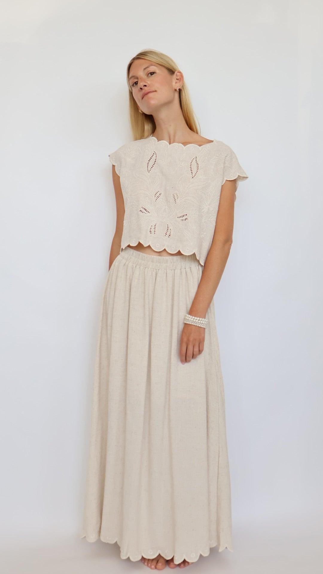 Scalloped Edge Maxi Skirt Product Image