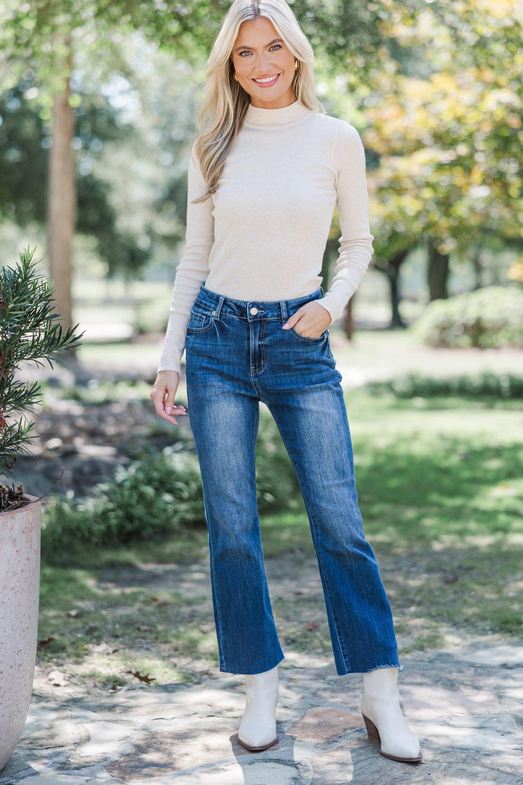 See It Through Oatmeal Ribbed Top Female Product Image