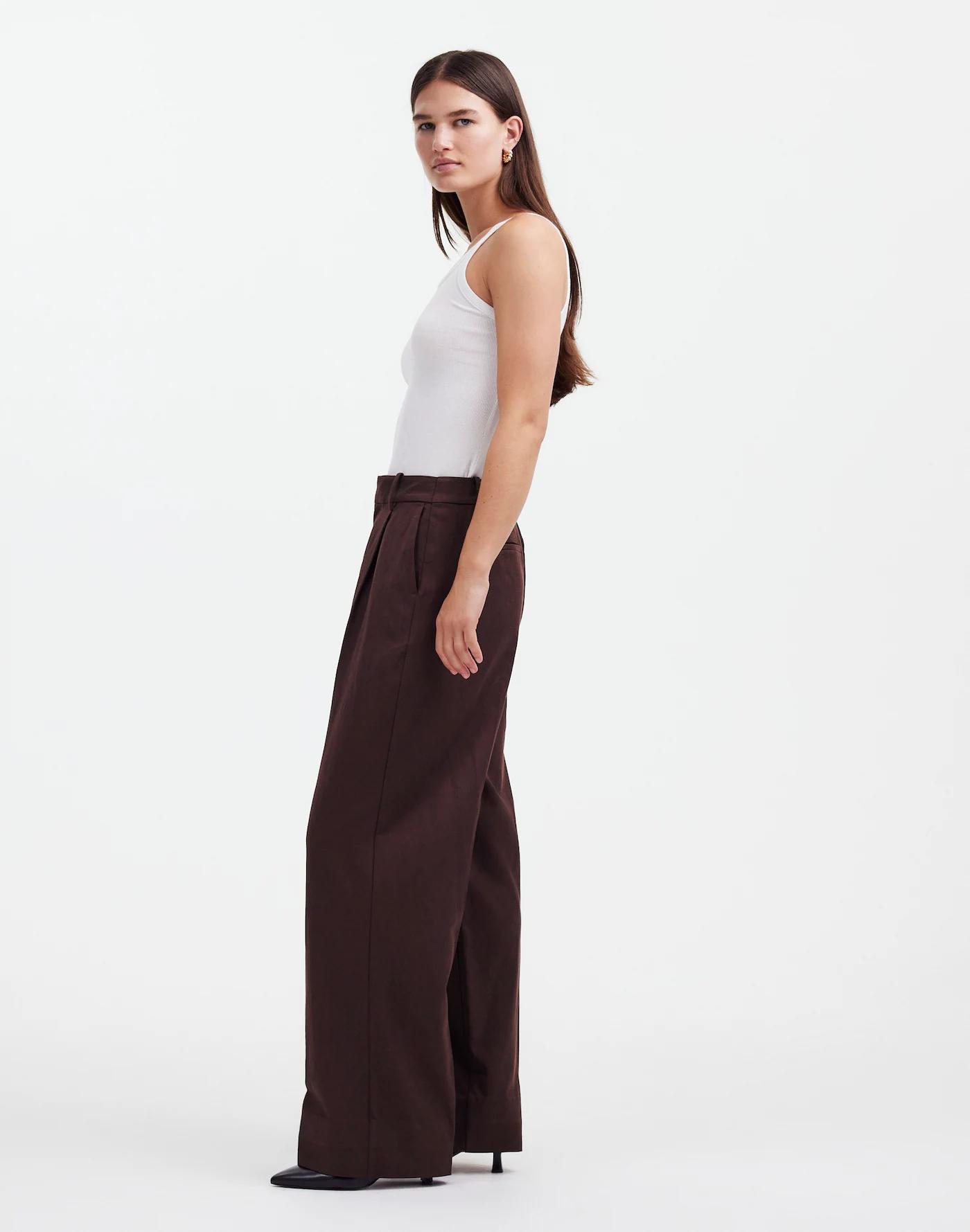 Slouchy Straight Pants in Drapey Twill Product Image