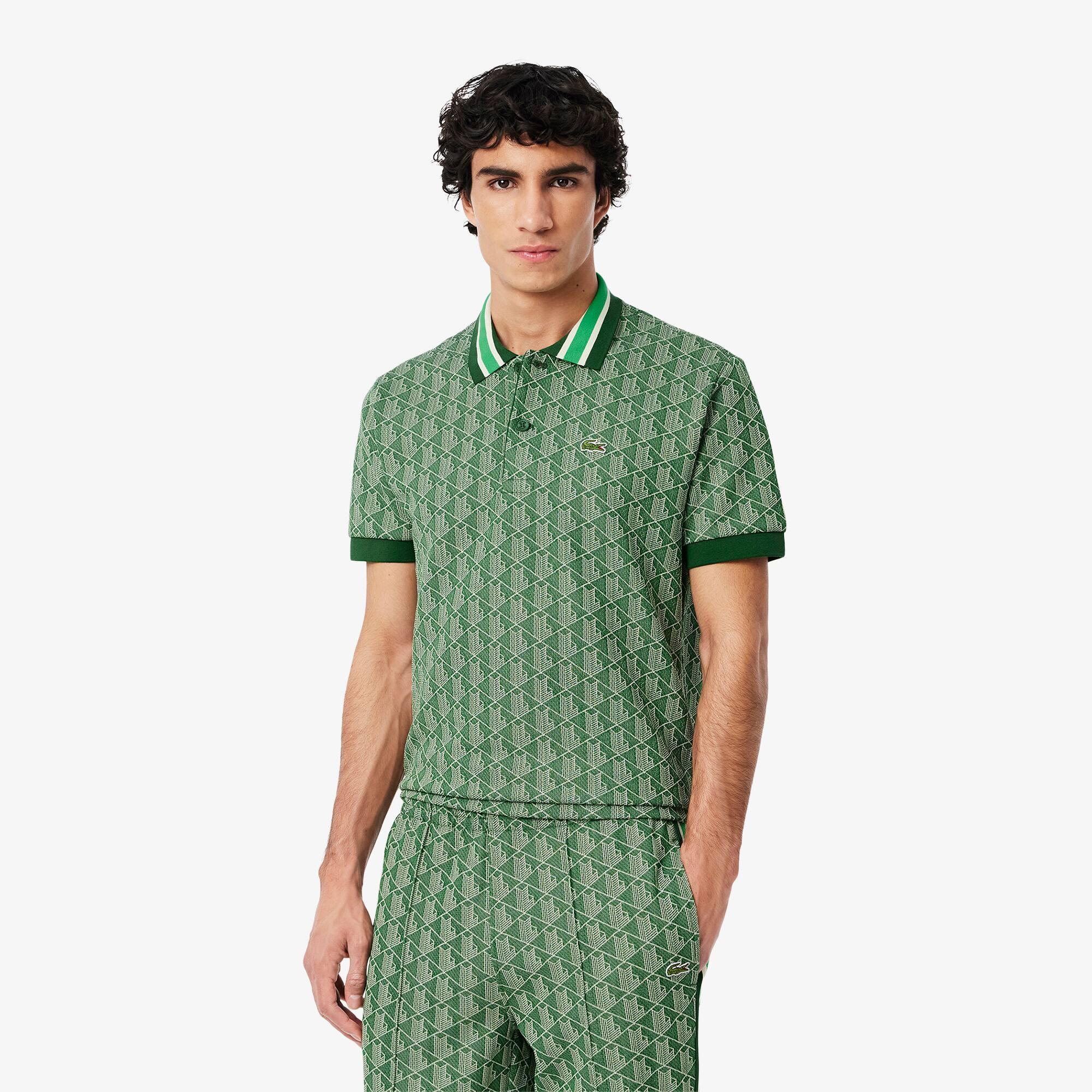 Classic Fit Monogram Jacquard Polo Shirt Product Image