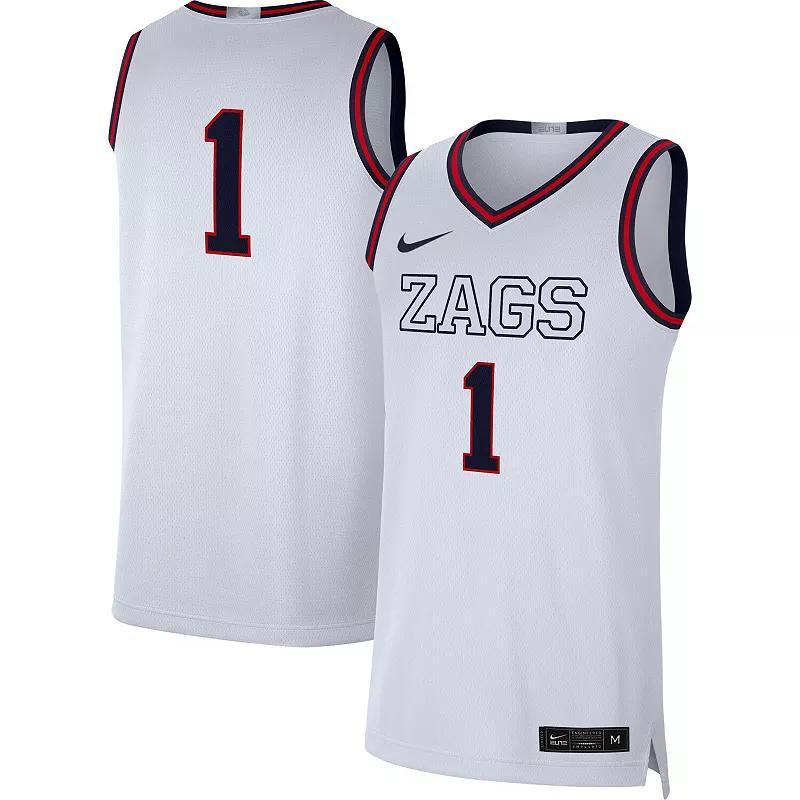 Men's Nike # White Gonzaga Bulldogs Limited Basketball Jersey, Size: 2XL, Zag White Product Image