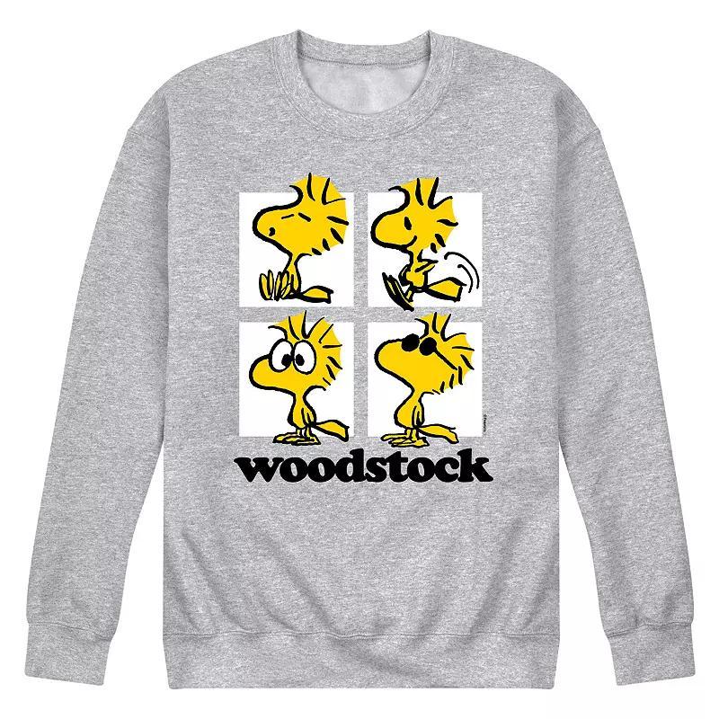 Men's Peanuts Woodstock Grid Long Sleeve, Size: XL, Grey Gray Product Image