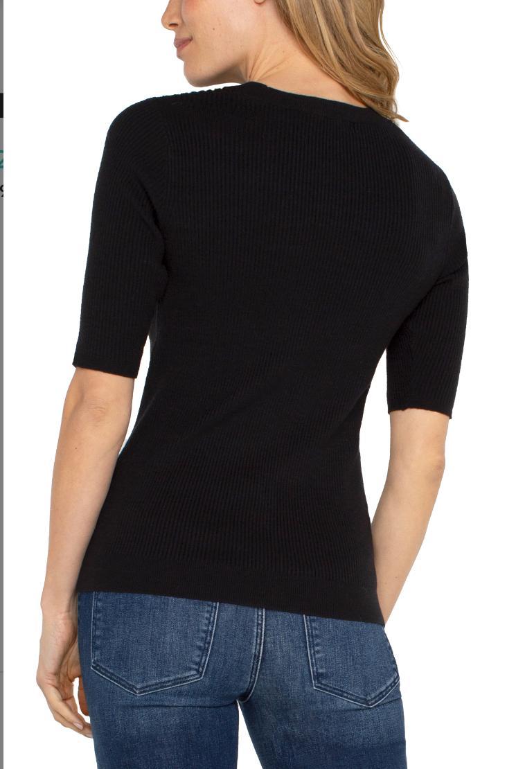 Elbow Sleeve Rib Sweater Product Image
