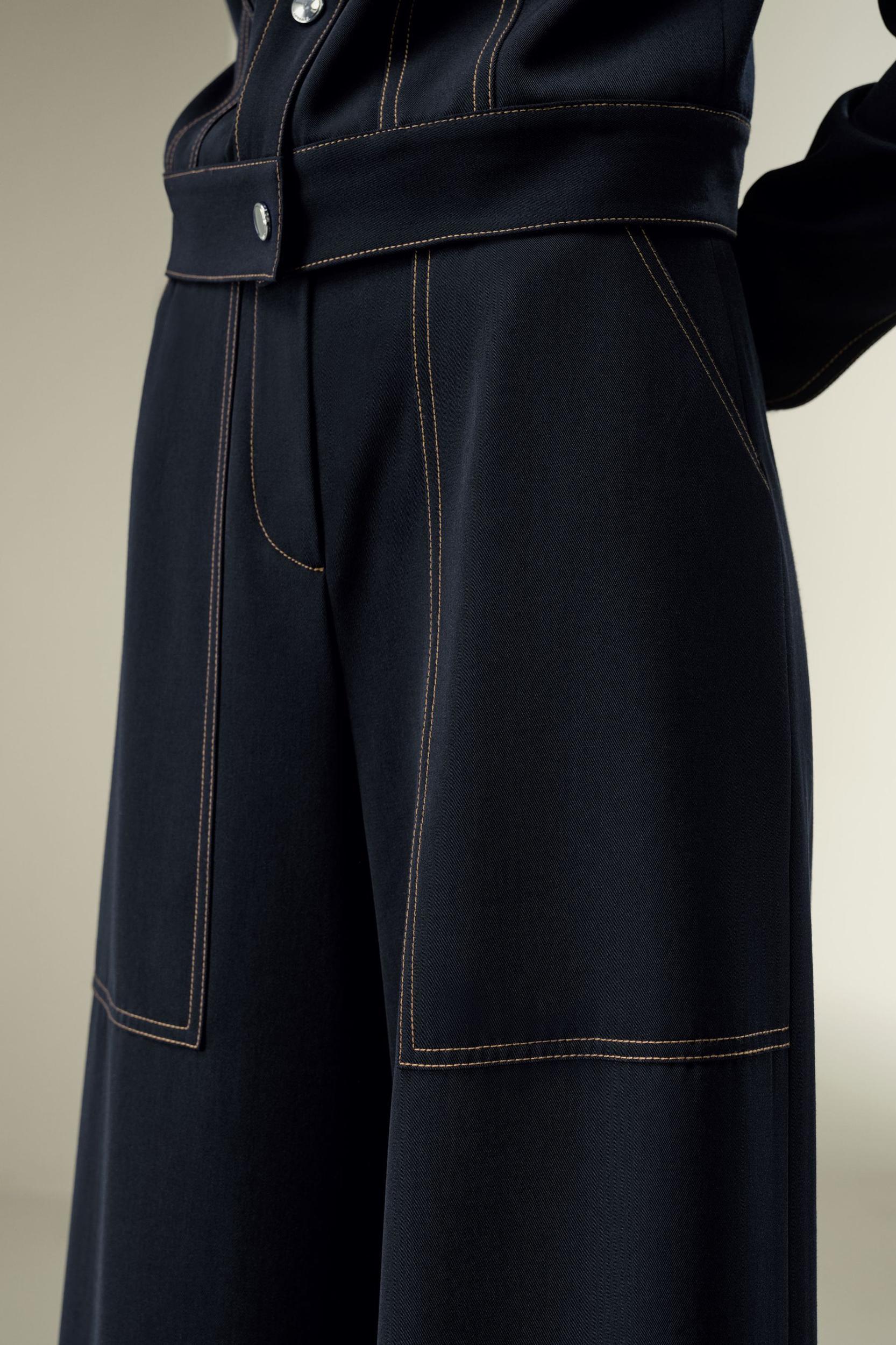 LILYSILK Wool Trousers Women - Navy Blue 100% Merino Wool - Stylish Oversized Pockets Trouser Pants 12 Product Image