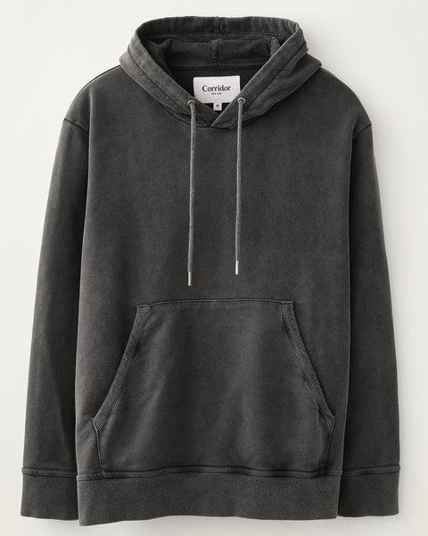 French Terry Hoodie - Washed Black Product Image