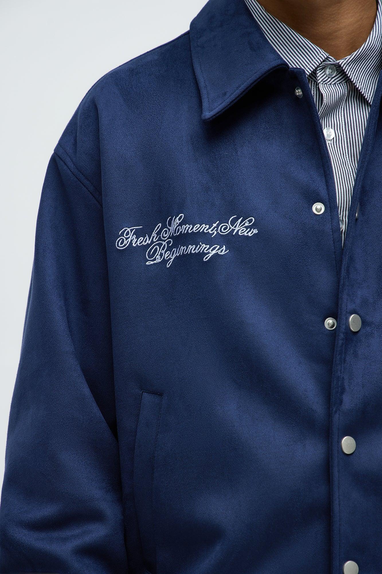 Good As Gold Varsity Jacket - Navy Product Image