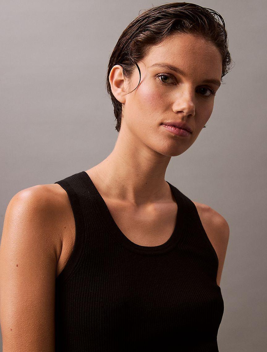 Rib Cotton Sweater Tank Product Image