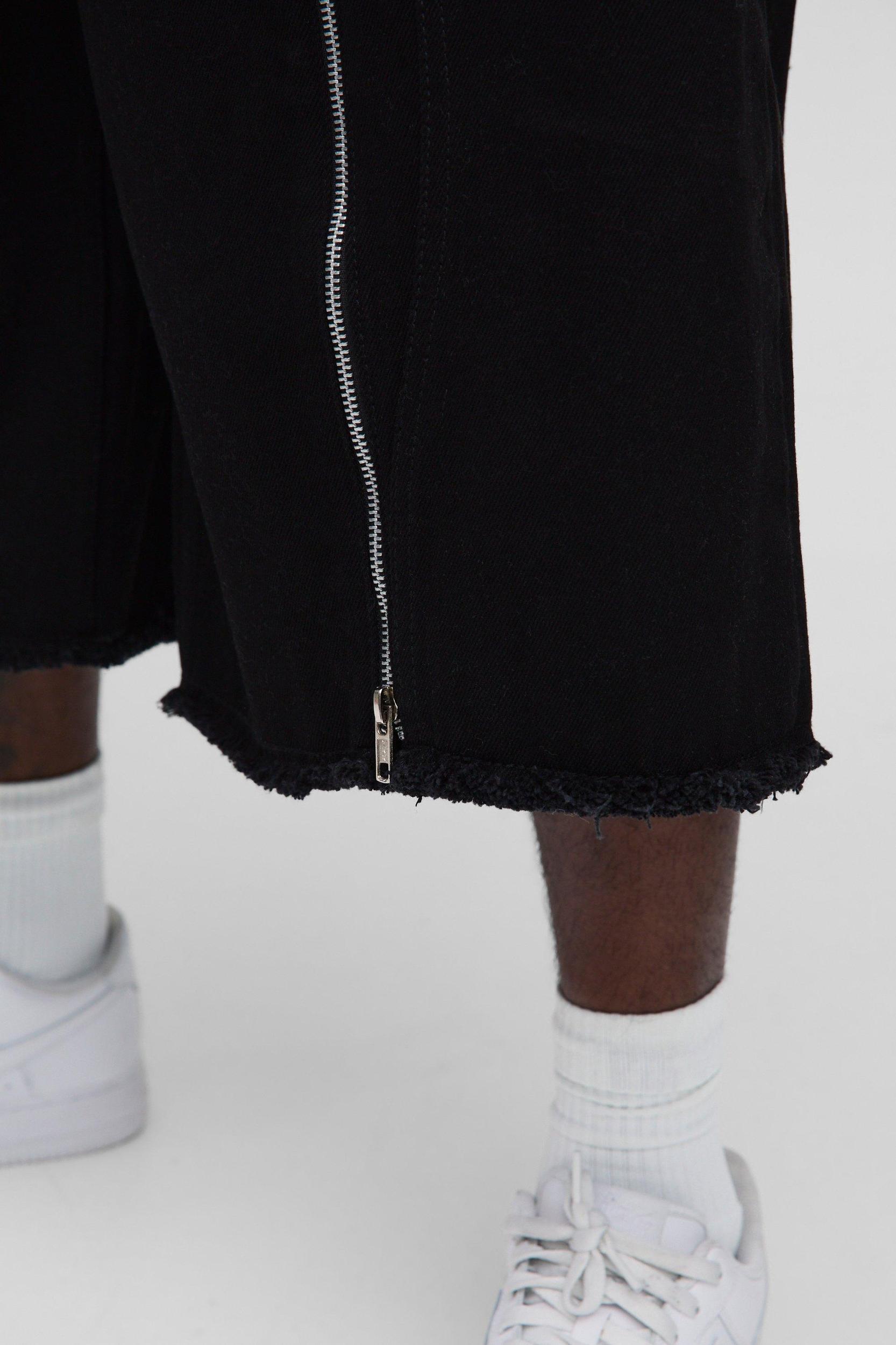 Plus Regular Fit Zip Front Longline Jorts | boohooMAN USA Product Image