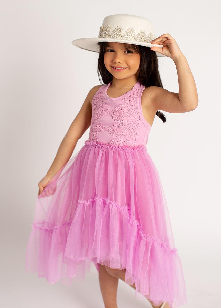 Averie Dress in Bright Orchid Girls Product Image