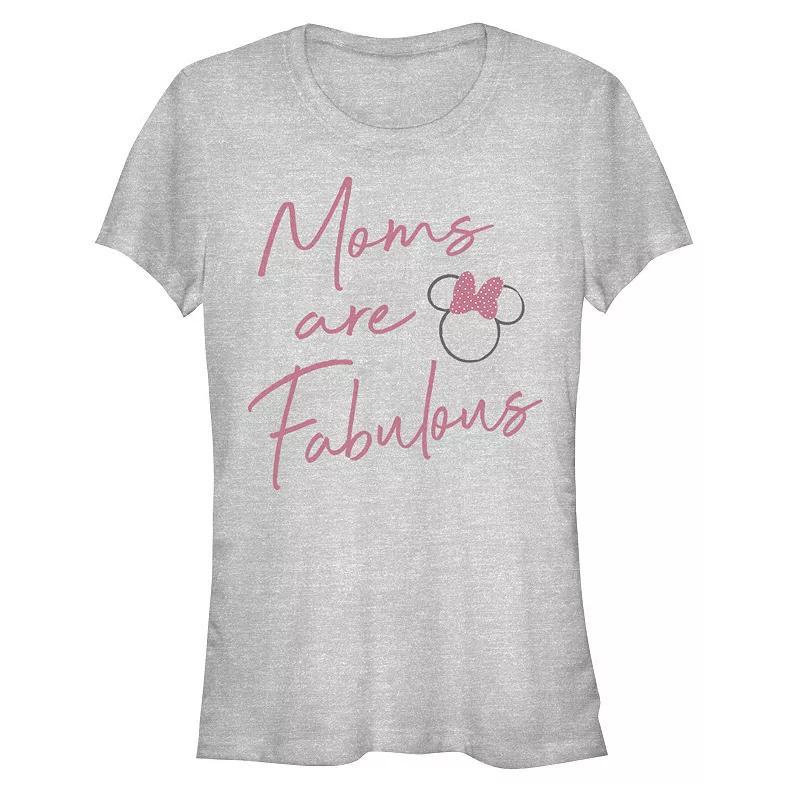 Disney's Minnie Mouse Moms Are Fabulous Juniors' Graphic Tee, Women's, Size: Large, Athletic Grey Product Image