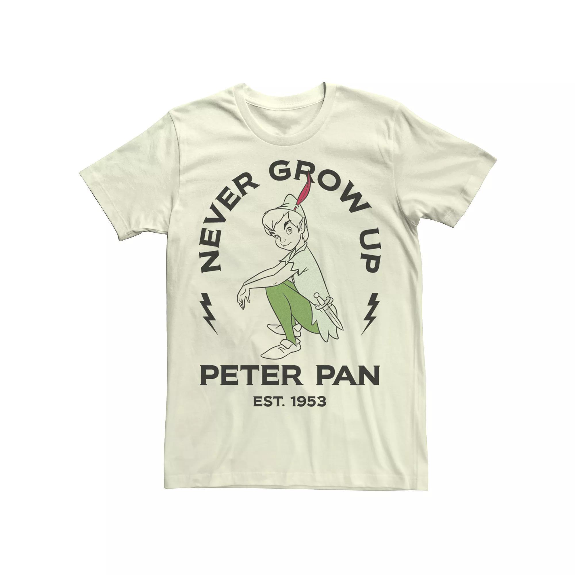 Disney's Tinkerbell Peter Pan Text Men's Tee, Size: Small, Natural Product Image