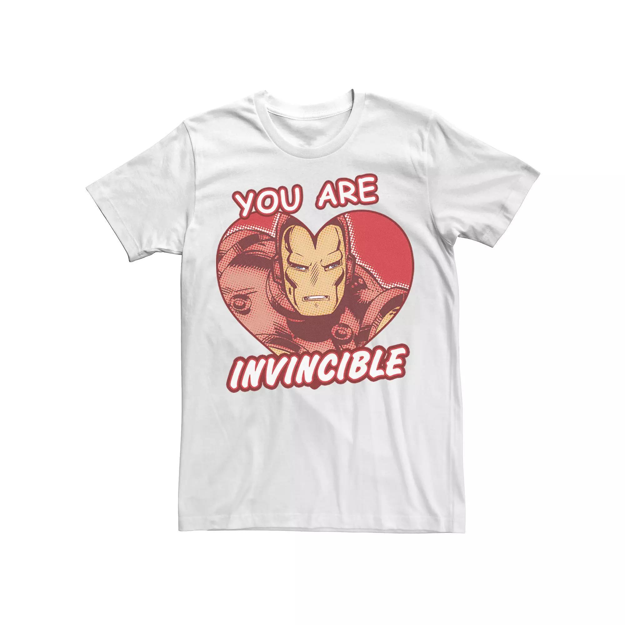 Men's Marvel Invincible Heart Valentines Day Comic Tee,  Product Image