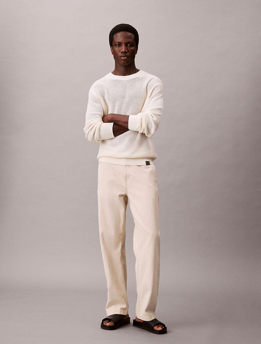 Cotton Mesh Relaxed Sweater Product Image