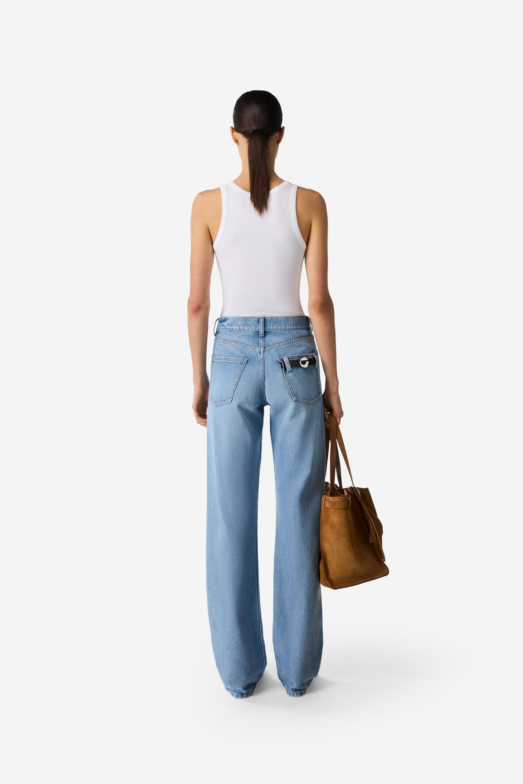 Straight Leg Denim Pants Product Image
