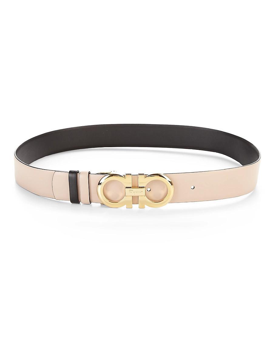 Gancini-Buckle Reversible Leather Belt Product Image