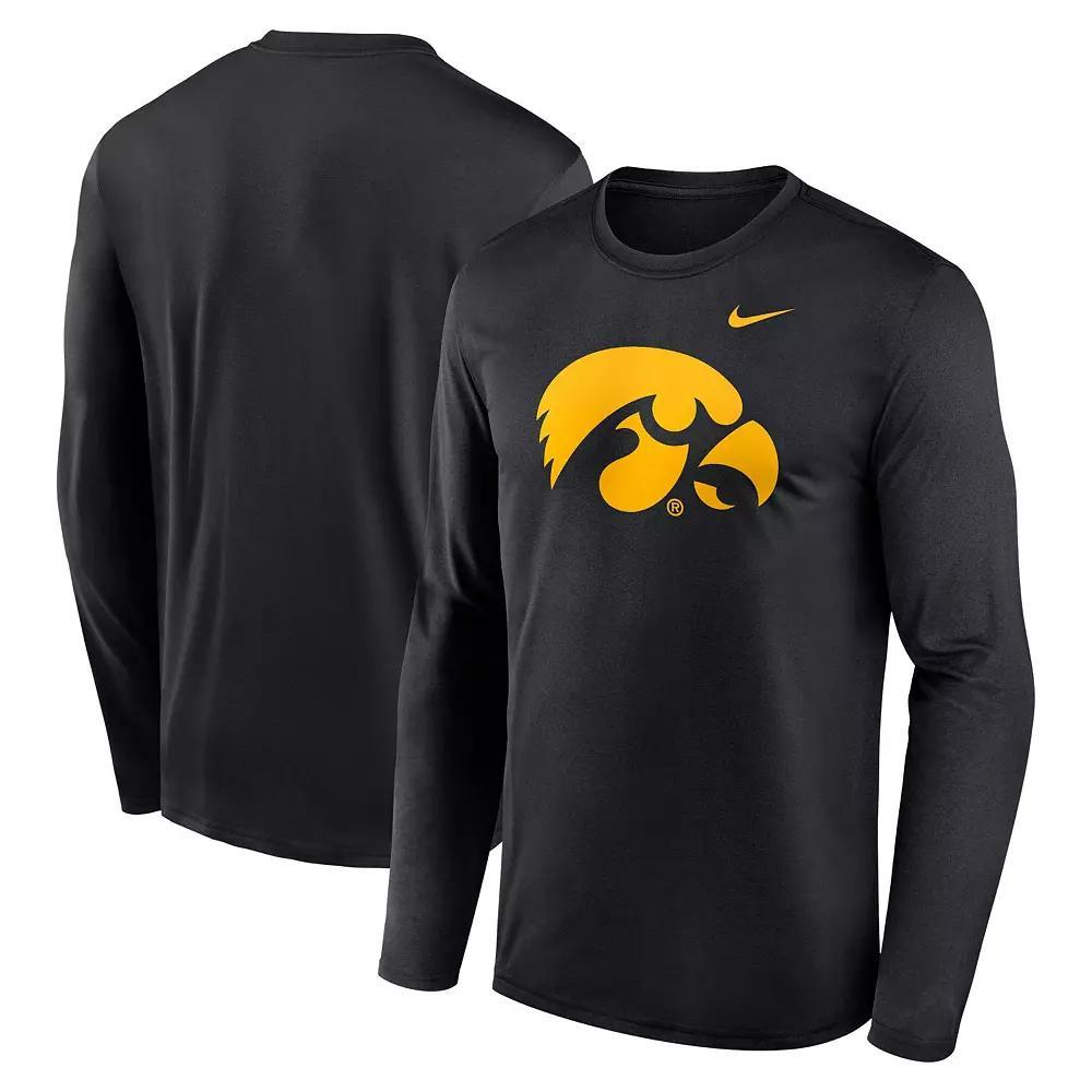 Men's Nike Black Iowa Hawkeyes Primetime Primary Legend Long Sleeve T-Shirt,  Product Image