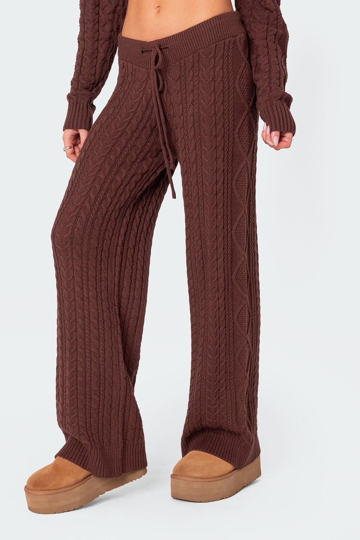 Jelena Relaxed Cable Knit Pants Product Image