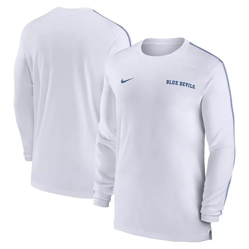 Mens Nike Duke Blue Devils 2024 Sideline Coach UV Performance Long Sleeve T-Shirt Product Image