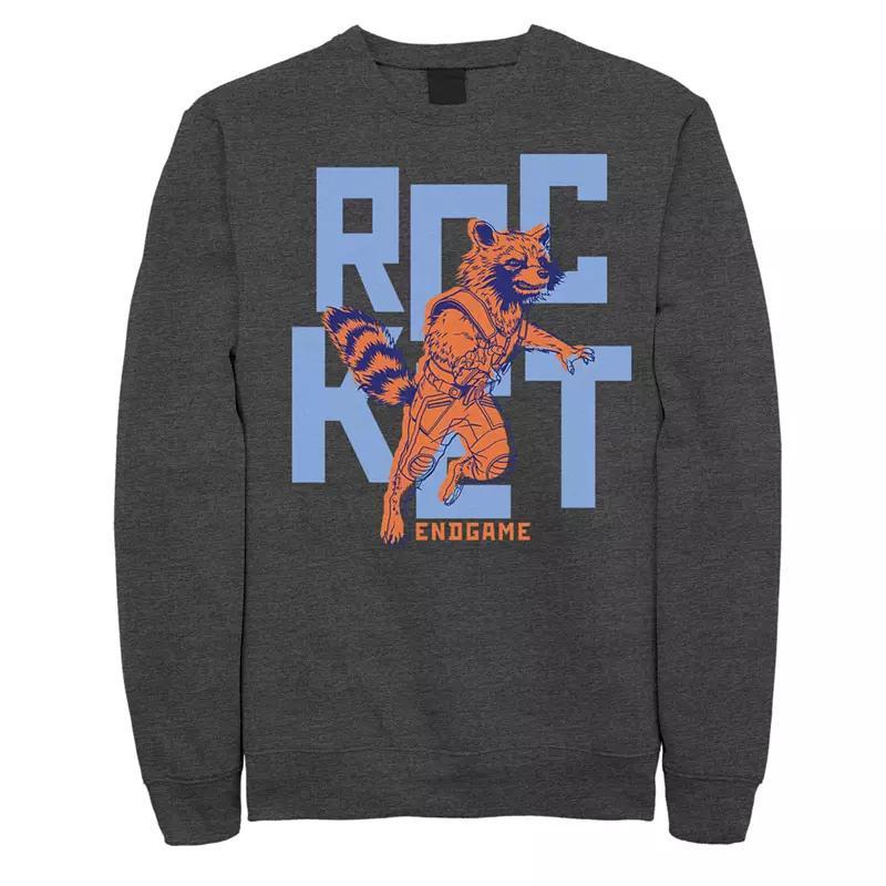 Mens Marvel Avengers Endgame Text Pop Rocket Fleece Grey Heather Product Image