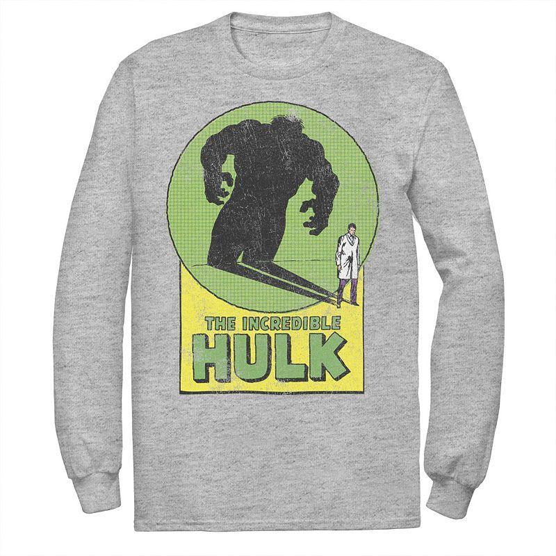 Men's Marvel Hulk Transformation Shadow Tee, Size: Large, Athletic Grey Product Image