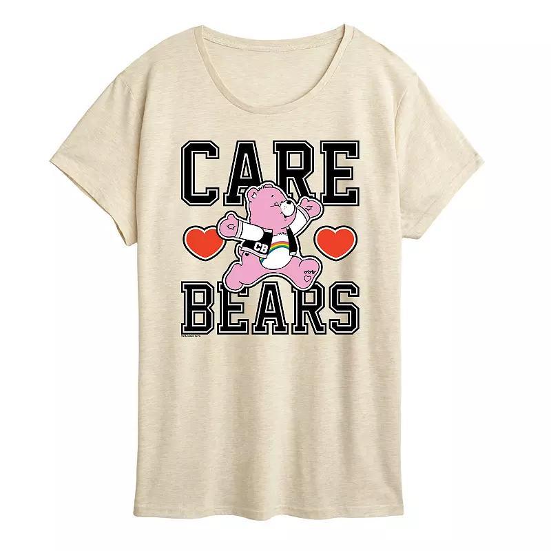 Women's Care Bears Varsity Graphic Tee, Size: Large, Grey Gray Product Image