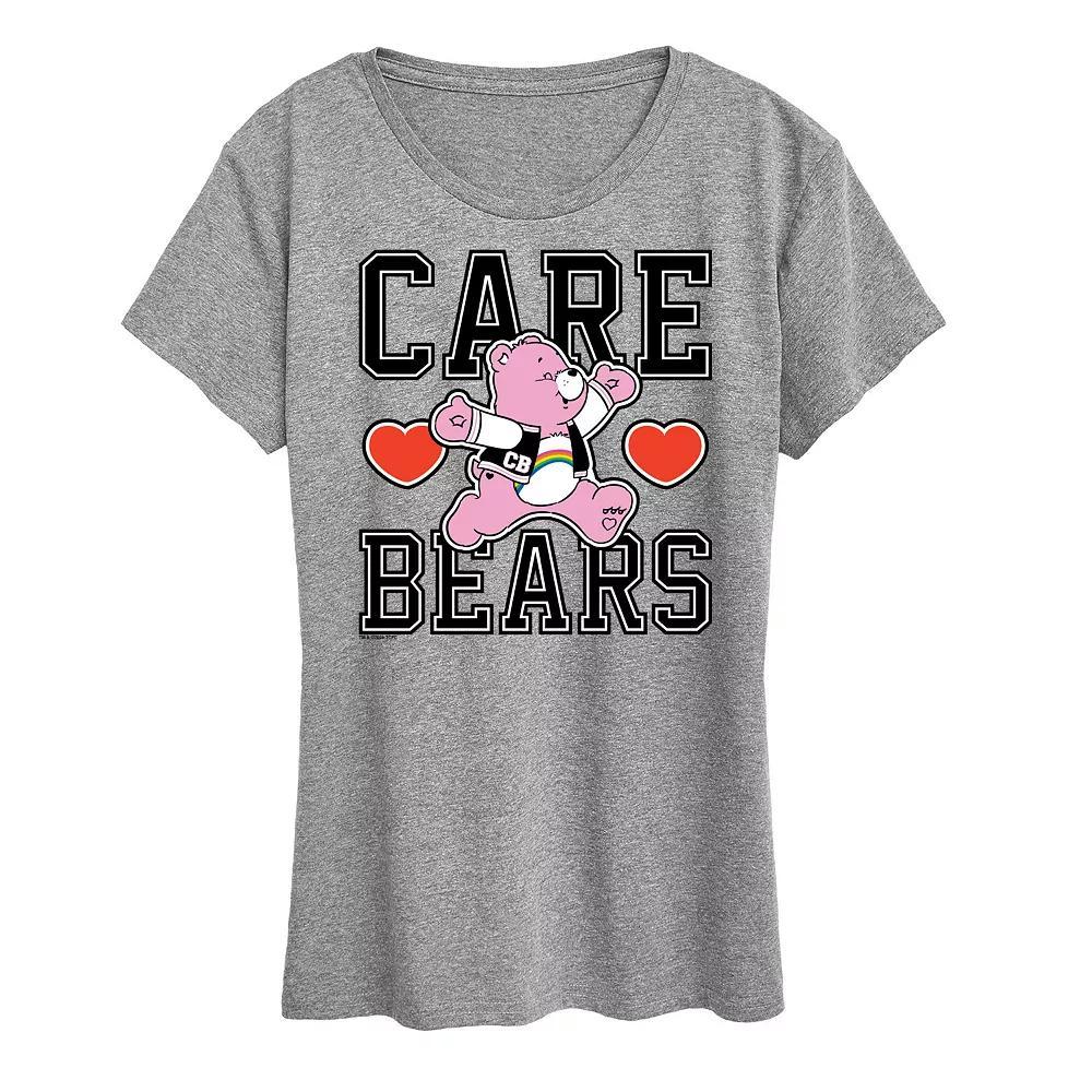 Women's Care Bears Varsity Graphic Tee, Size: Large, Grey Gray Product Image