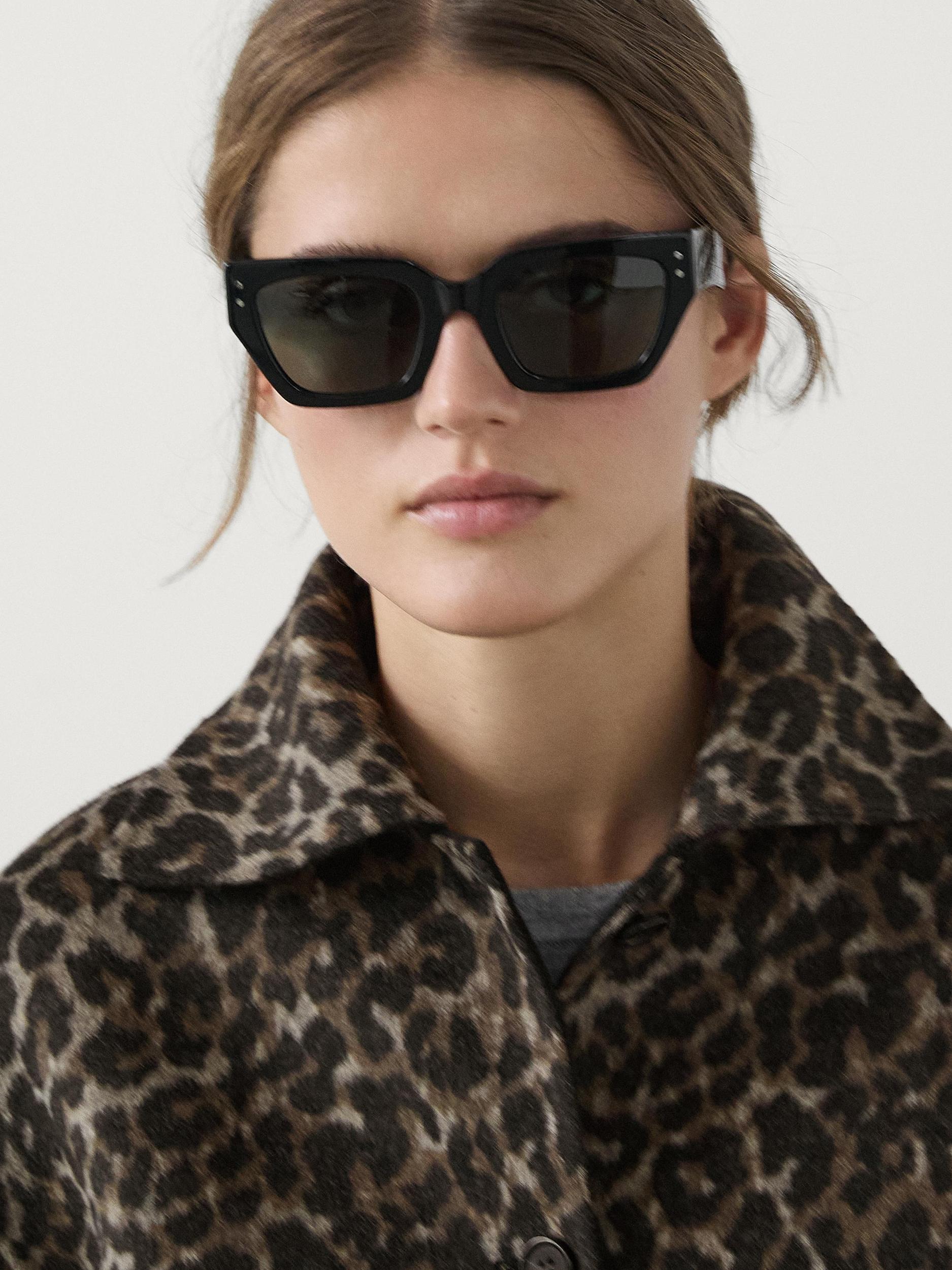 Cropped wool blend animal print jacket Product Image