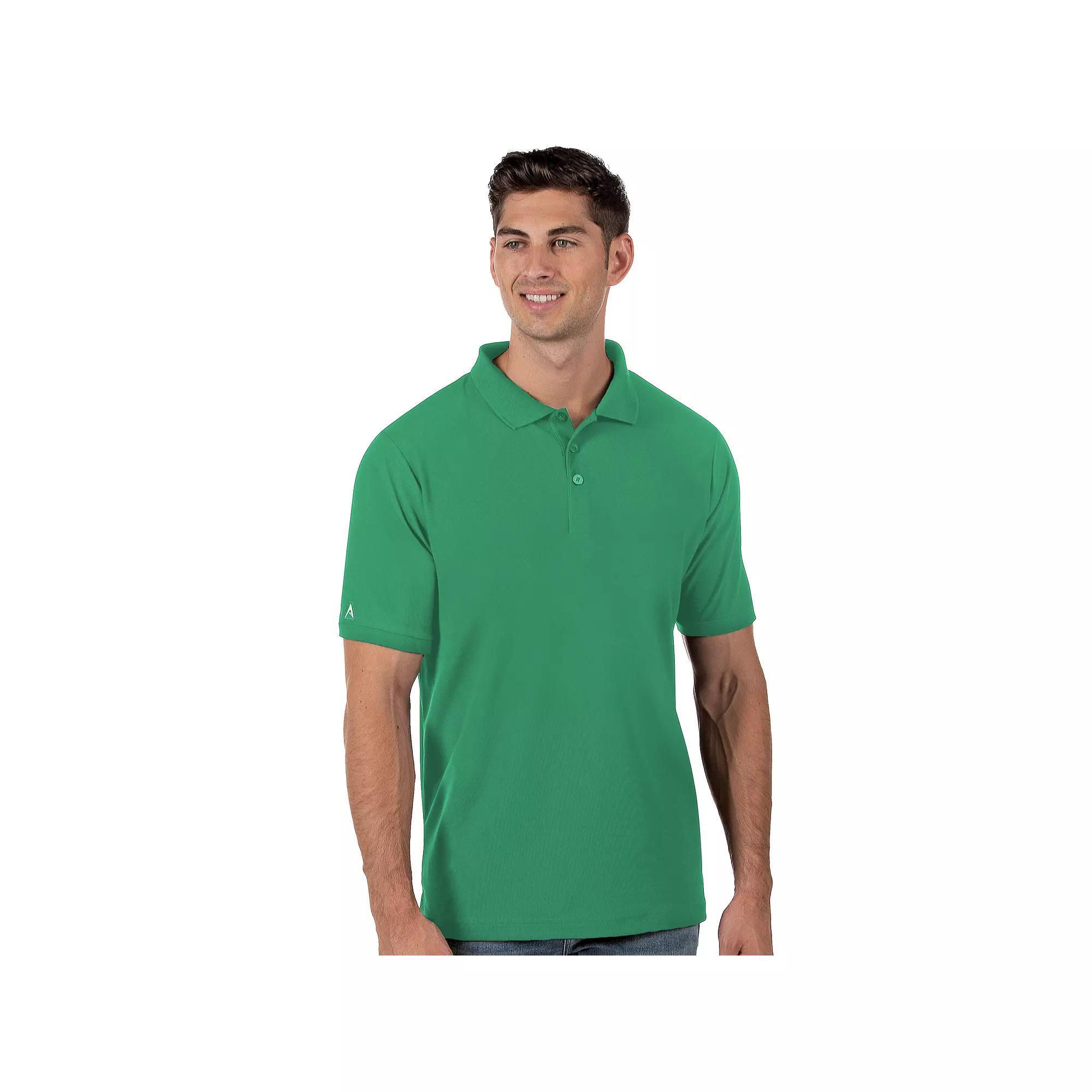 Men's Antigua Legacy Fitted Pique Polo, Size: Large, Green Product Image